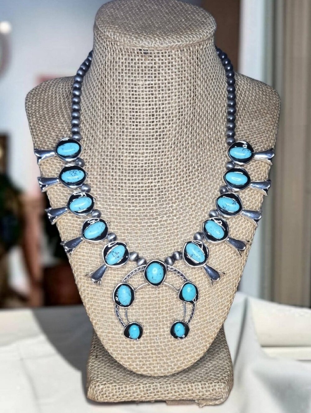 Vintage style Costume Squash Blossom Necklace